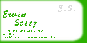 ervin stitz business card